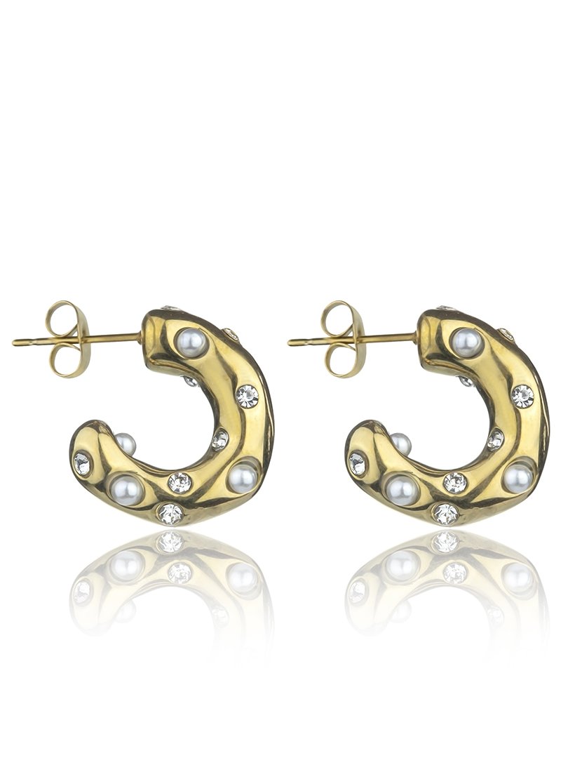 Brincos Dourados e Branco