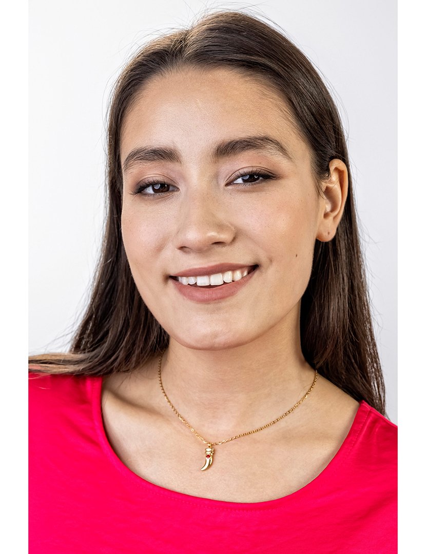 Colar Dourado e Vermelho