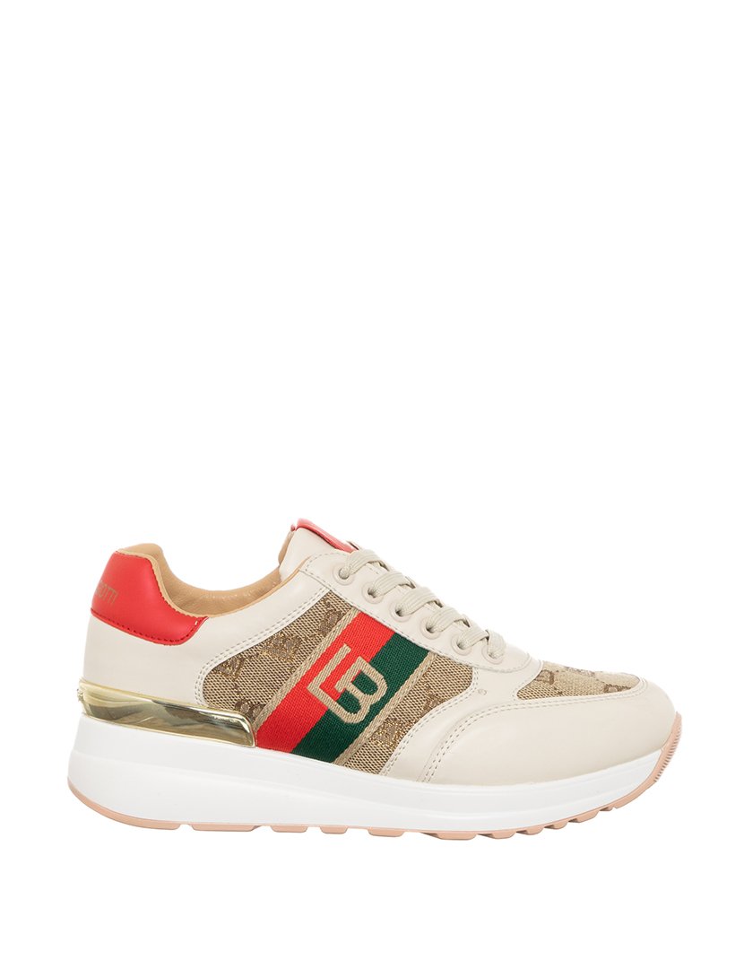 Ténis Senhora Bege e Vermelho