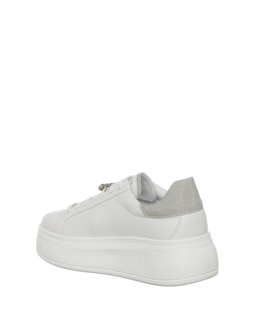 Ténis Senhora Branco e Prateado