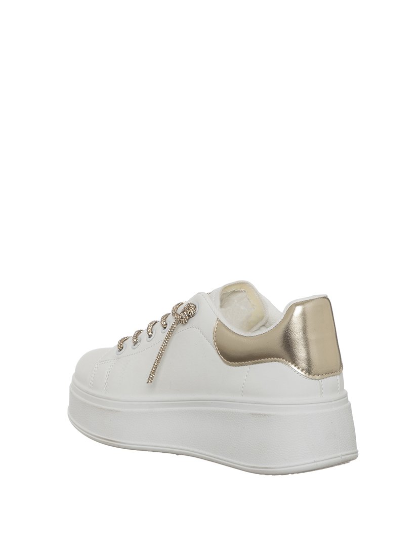 Ténis Senhora Branco e Dourado