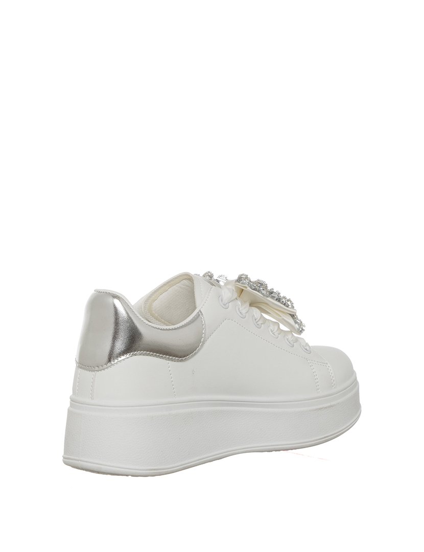 Ténis Senhora Branco e Prateado