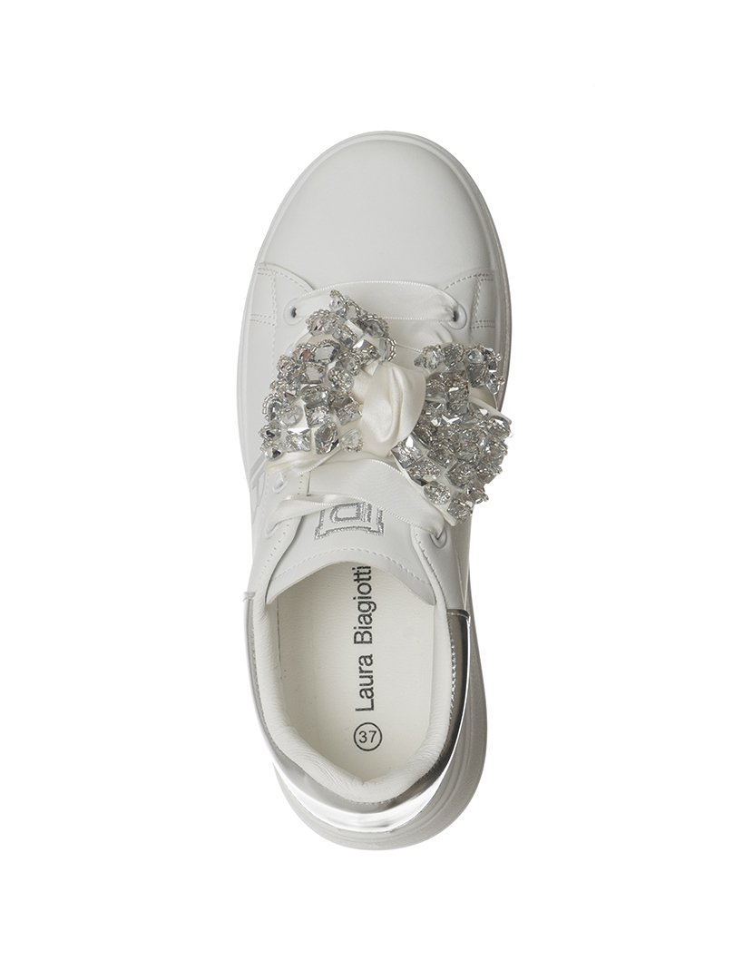 Ténis Senhora Branco e Prateado