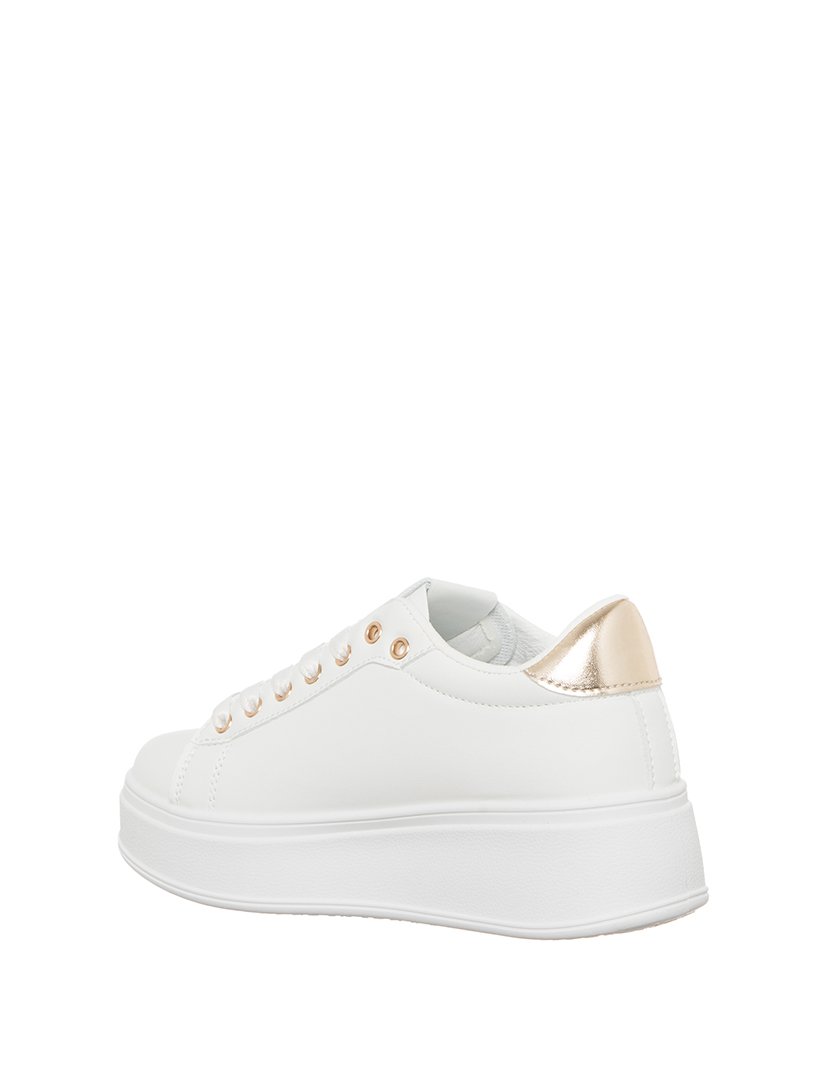 Ténis Senhora Branco e Dourado