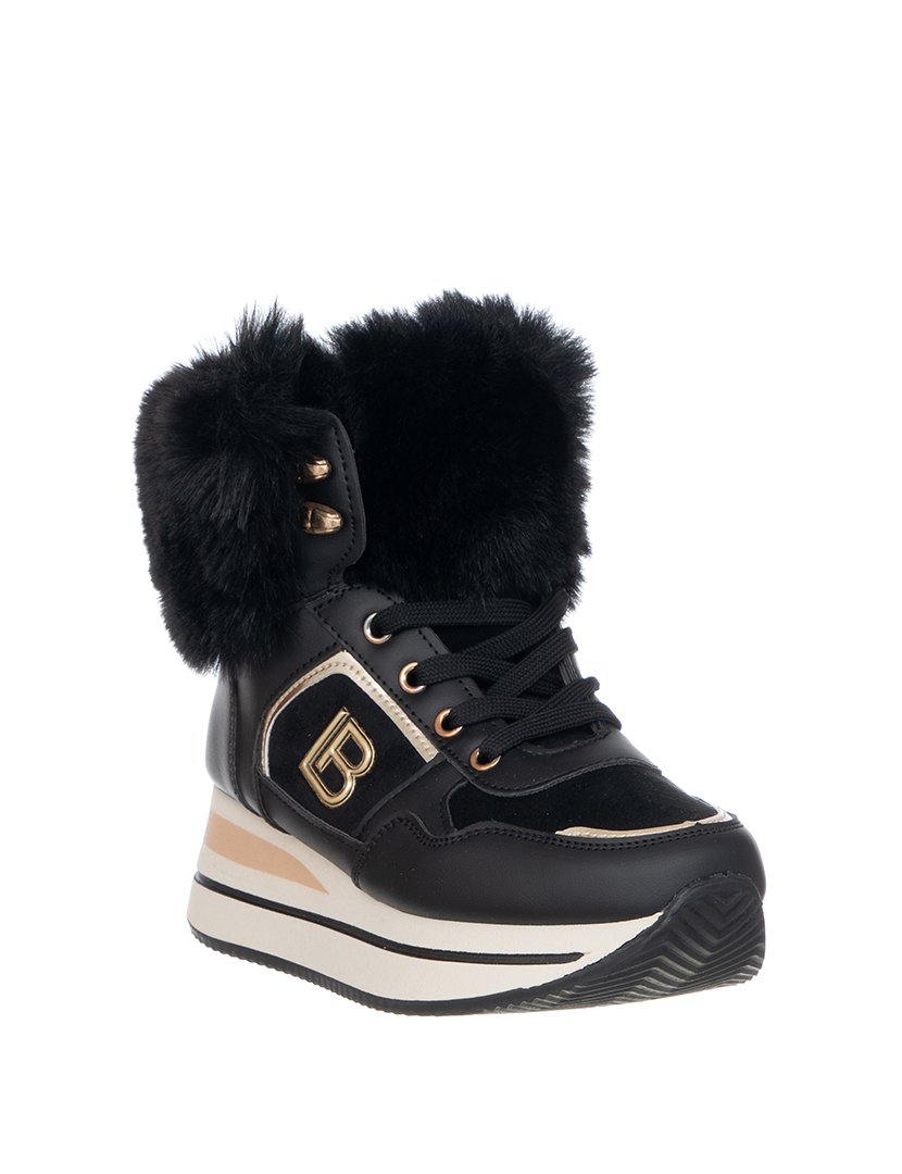 Ténis Senhora Preto e Dourado