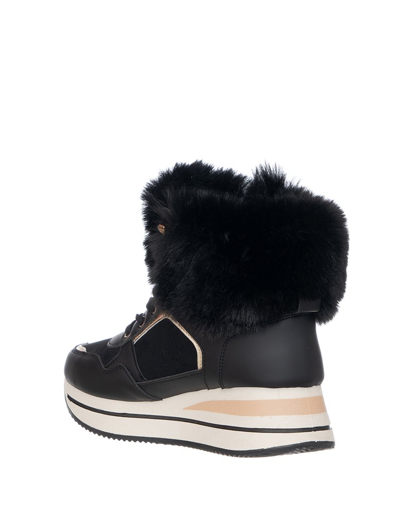 Ténis Senhora Preto e Dourado