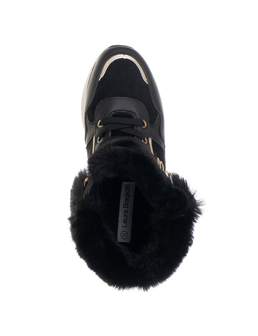 Ténis Senhora Preto e Dourado