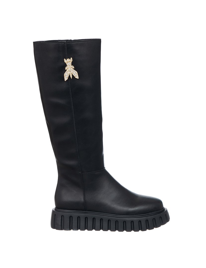 Botas Cano Alto Menina Preto