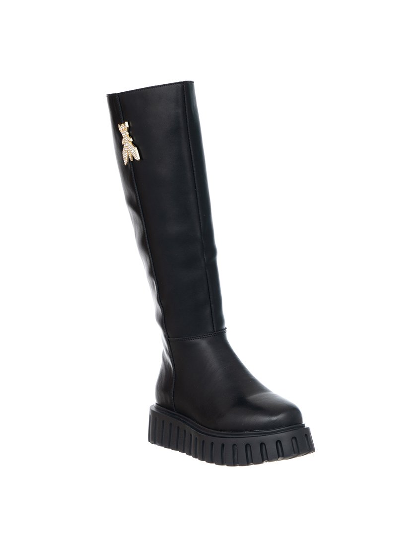 Botas Cano Alto Menina Preto