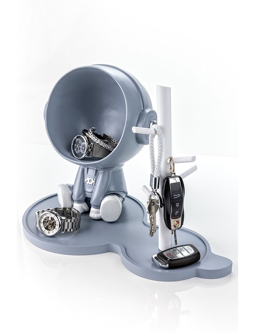 Bandeja para Acessórios Edinburgh Cinzento e Branco