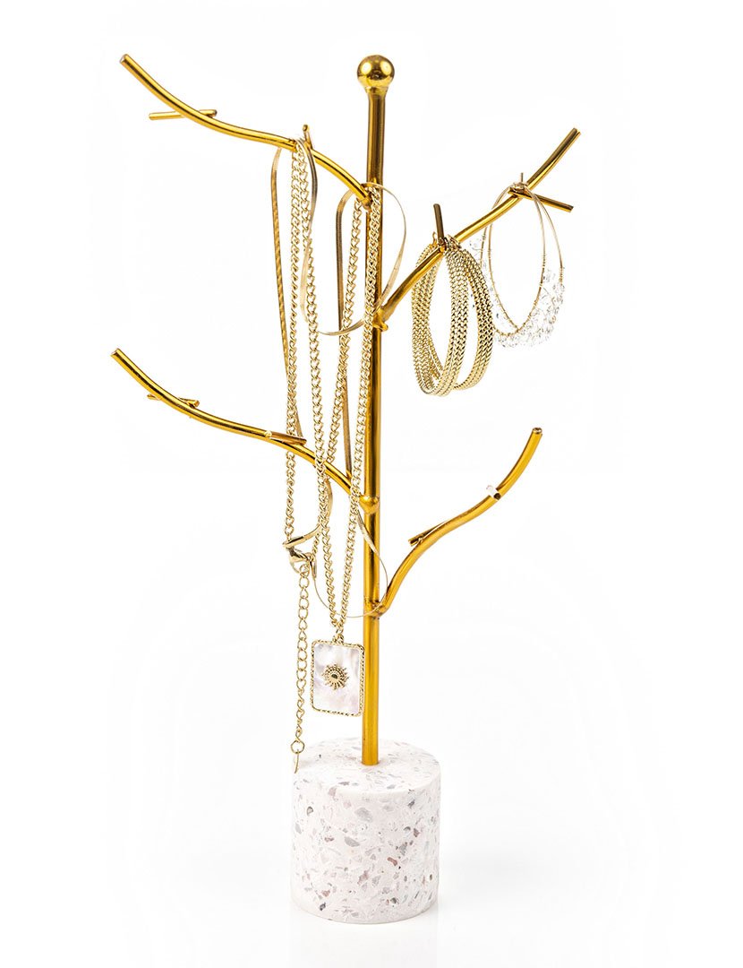 Suporte para Jóias Dubrovnik Dourado e Branco