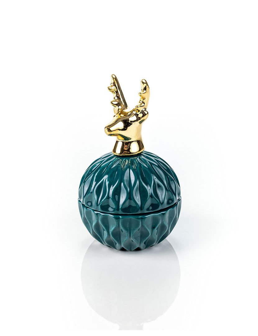 Pote decorativo para joalharia Bristol Verde e Preto