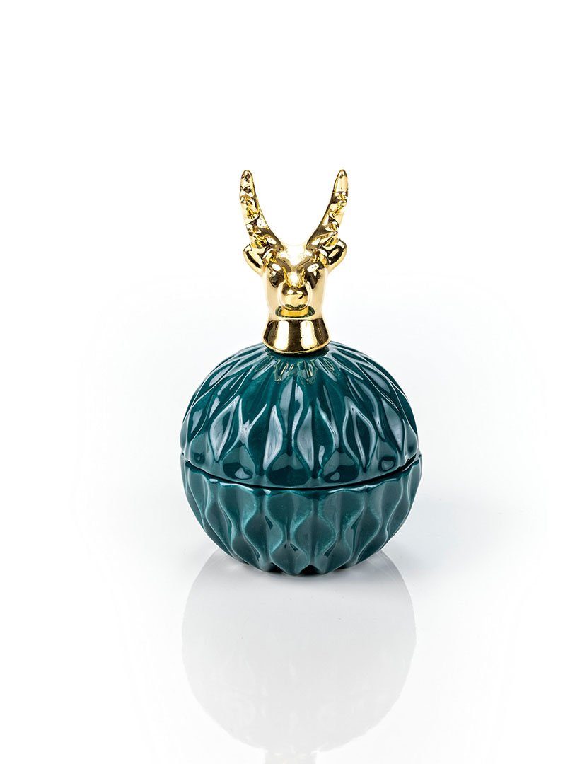 Pote decorativo para joalharia Bristol Verde e Preto