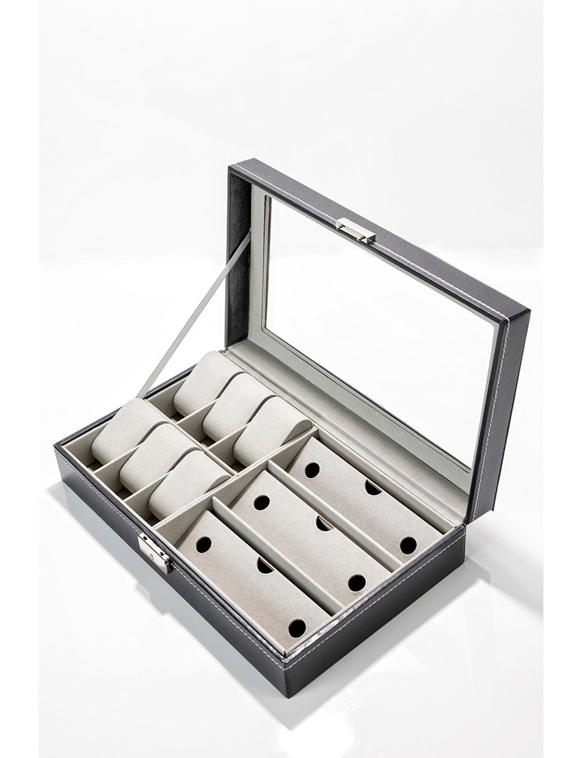 Caixa para Relógios + Óculos de Sol Cortina Preto