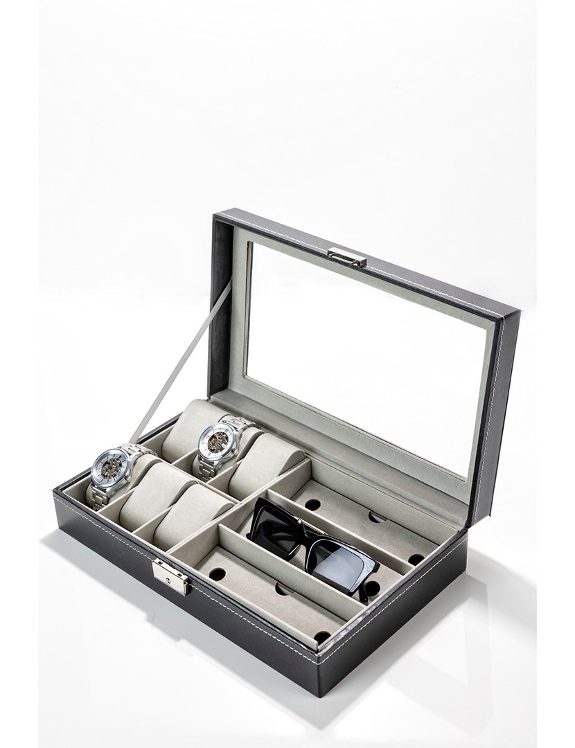 Caixa para Relógios + Óculos de Sol Cortina Preto