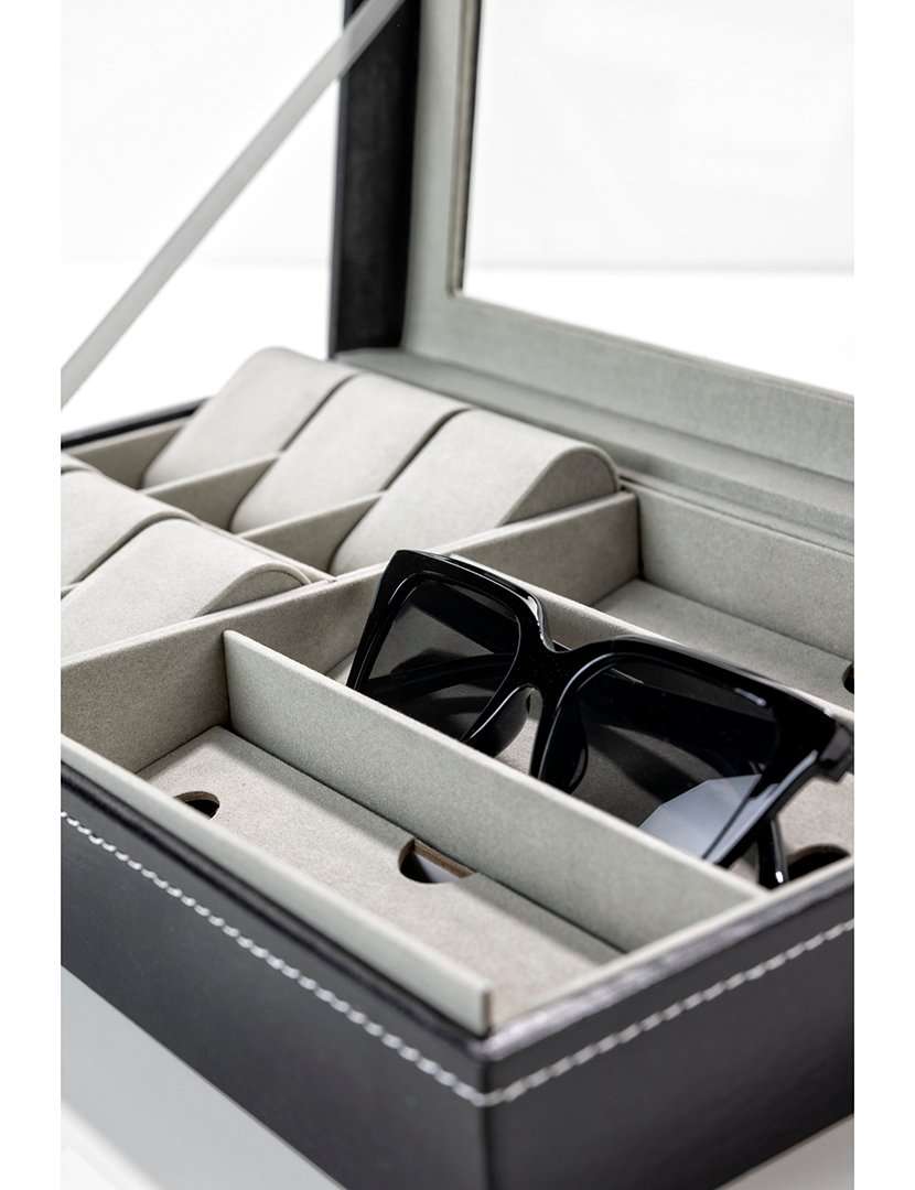 Caixa para Relógios + Óculos de Sol Cortina Preto