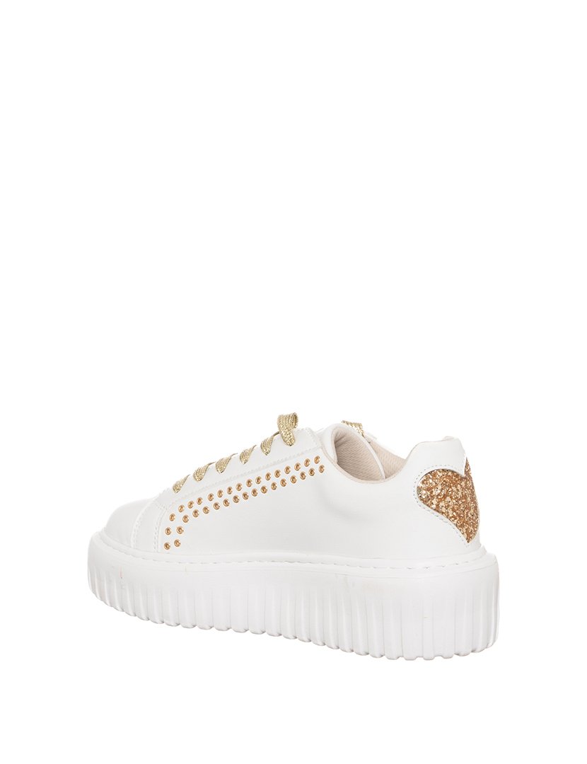 Ténis Senhora Branco e Dourado