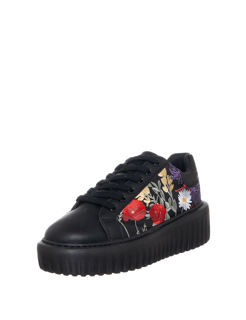 Ténis Senhora Preto com Padrão Floral