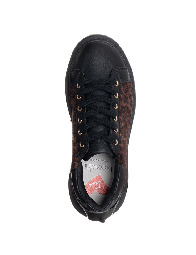 Ténis Senhora Preto com Padrão Leopardo
