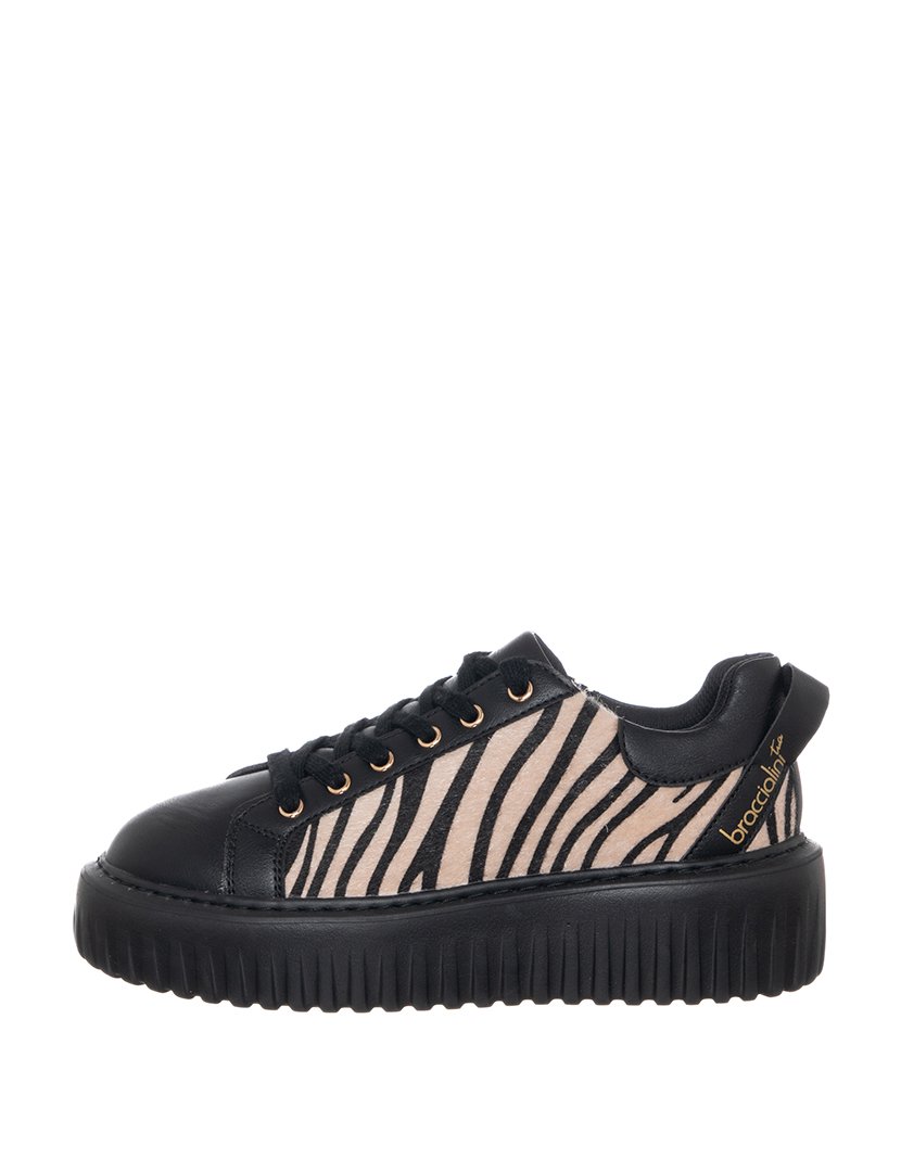 Ténis Senhora Preto com Padrão Zebra