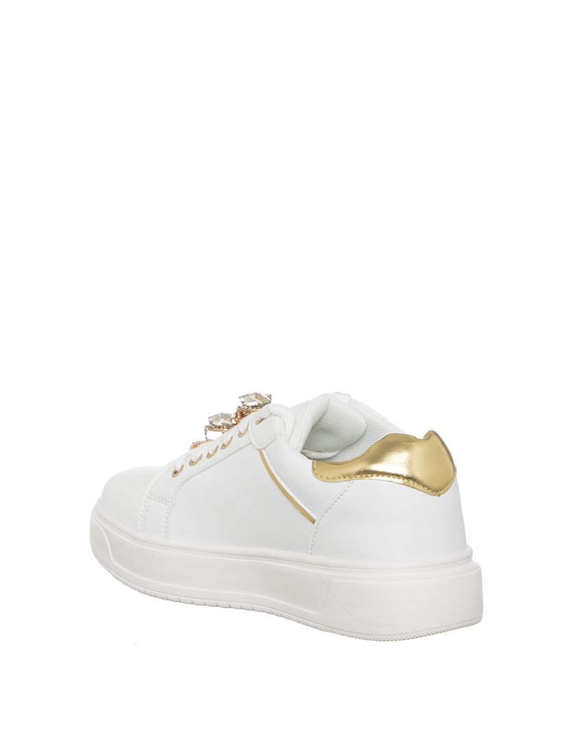 Ténis Senhora Branco e Dourado