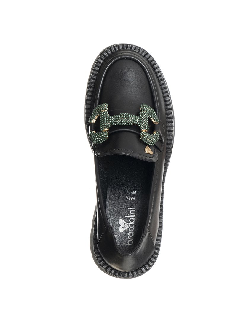 Mocassins Senhora Preto e Verde