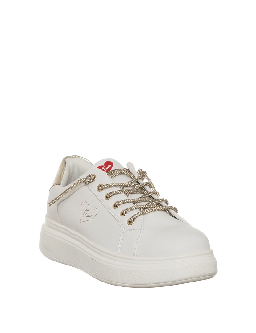 Ténis Senhora Branco e Dourado