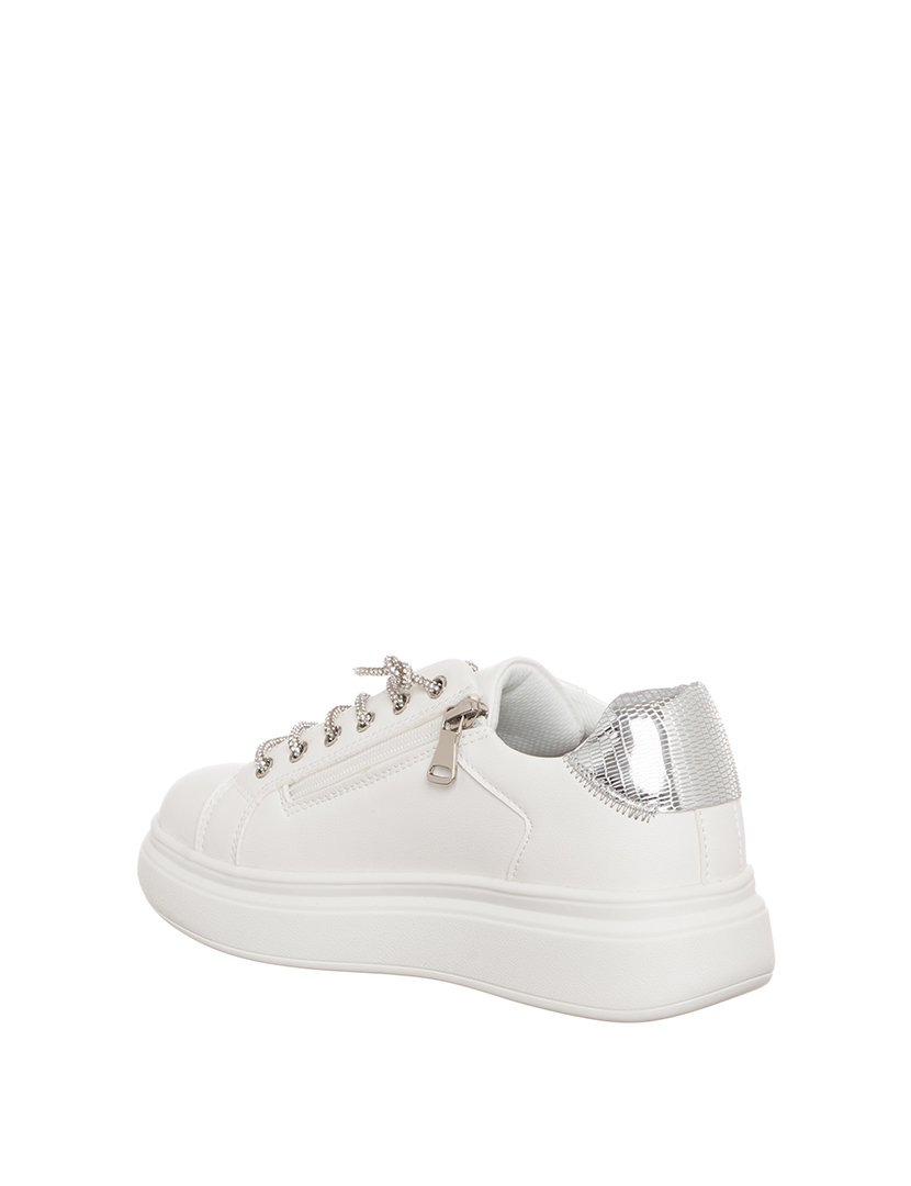 Ténis Senhora Branco e Prateado