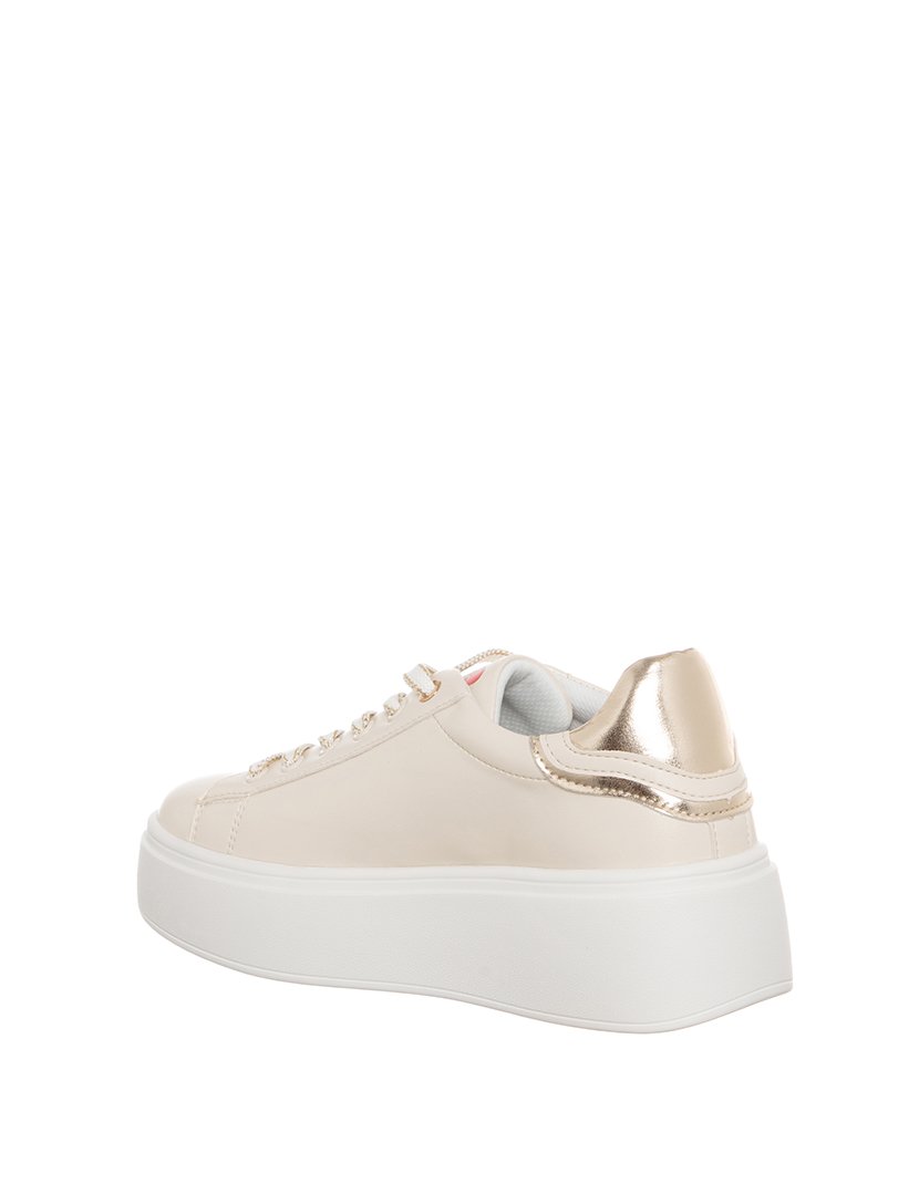 Ténis Senhora Bege e Dourado