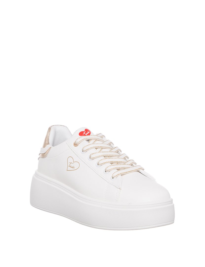 Ténis Senhora Branco e Dourado