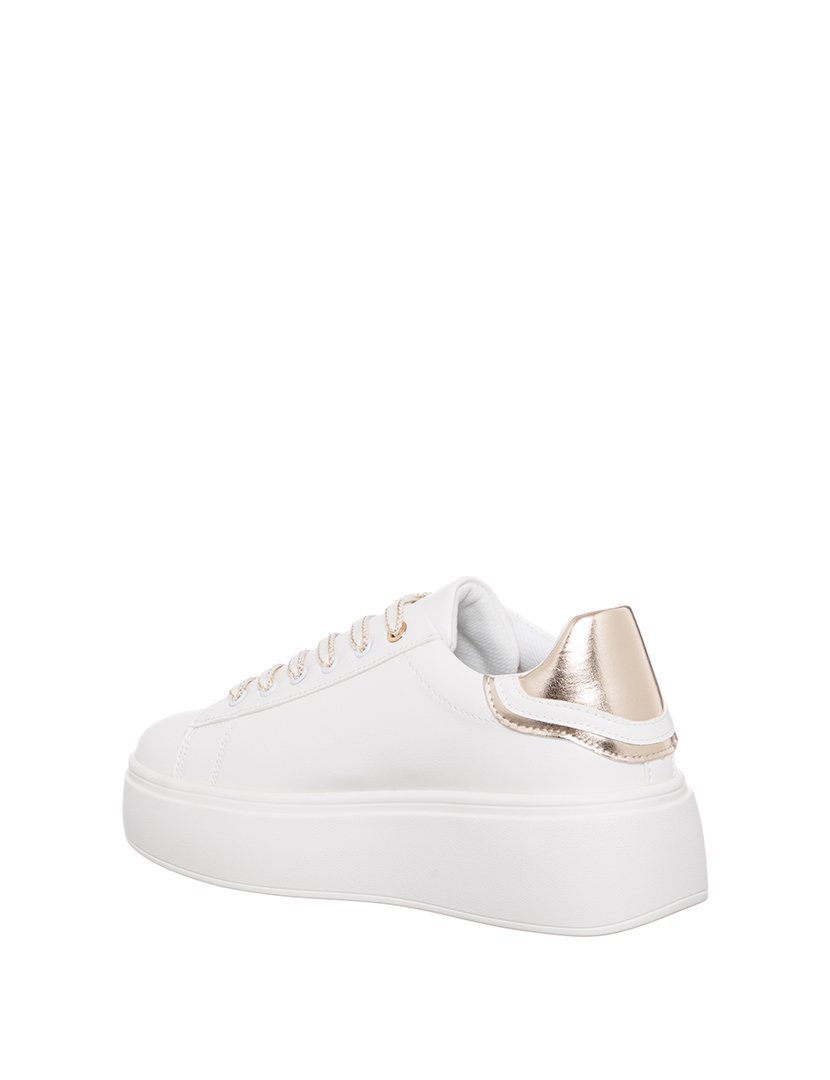 Ténis Senhora Branco e Dourado