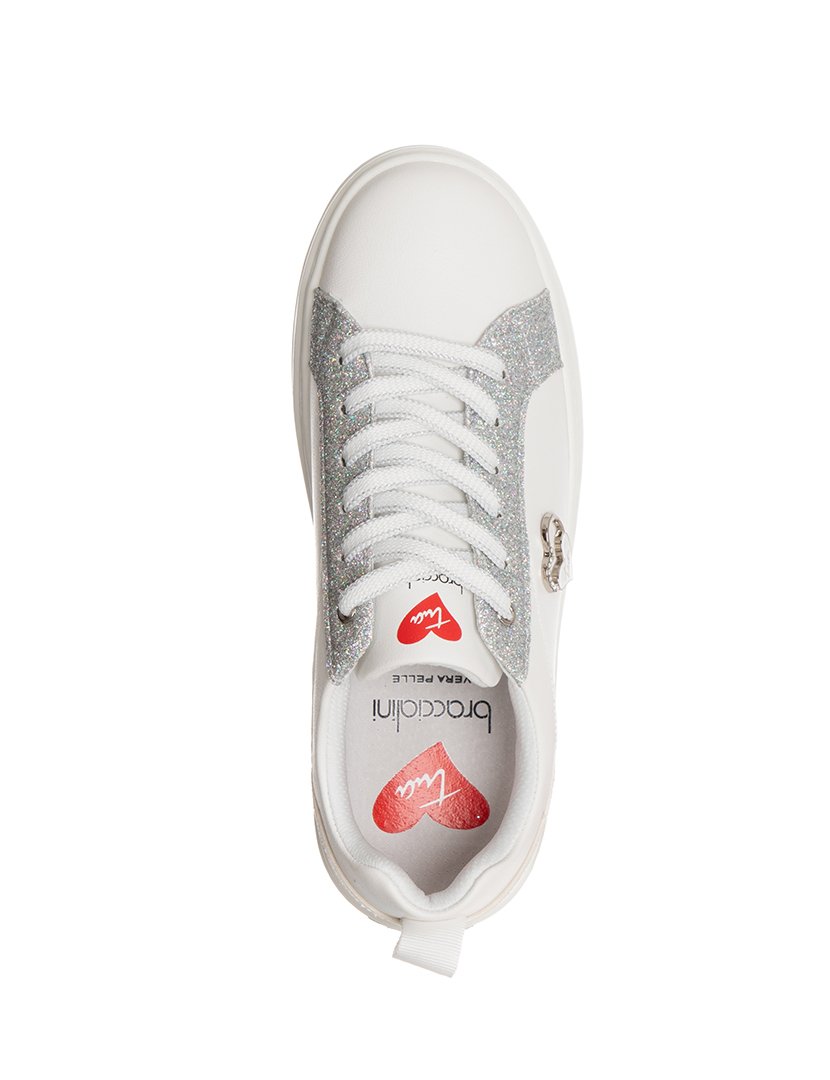 Ténis Senhora Branco e Prateado