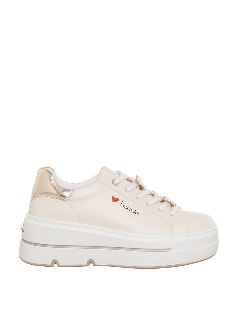 Ténis Senhora Bege e Dourado