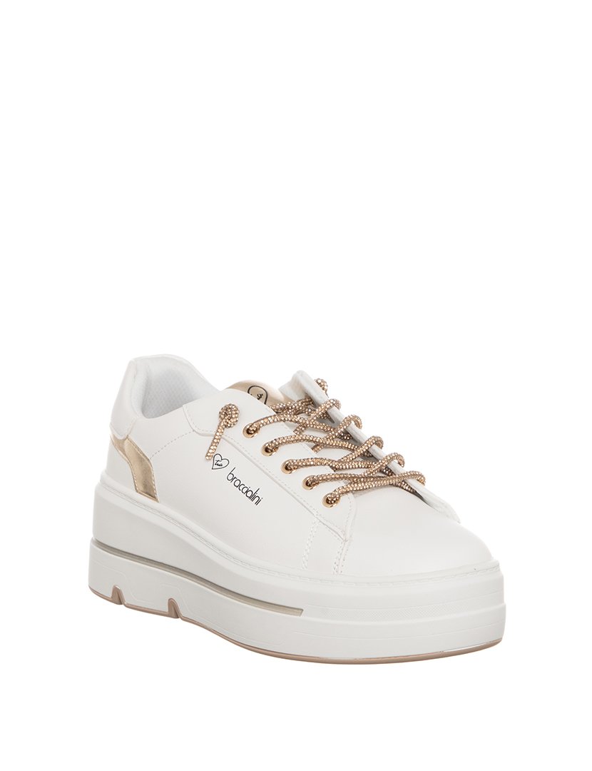 Ténis Senhora Branco e Dourado