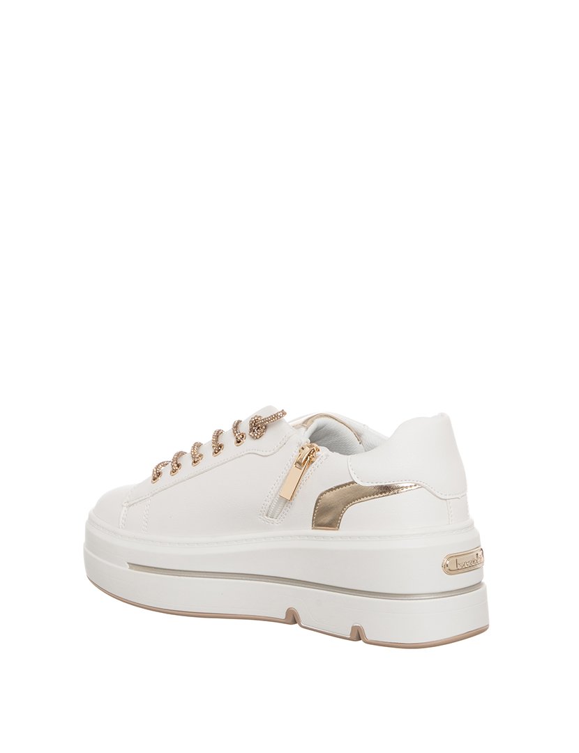 Ténis Senhora Branco e Dourado