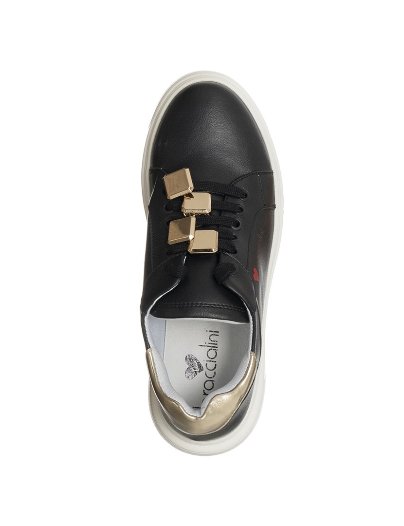 Ténis Senhora Preto e Dourado