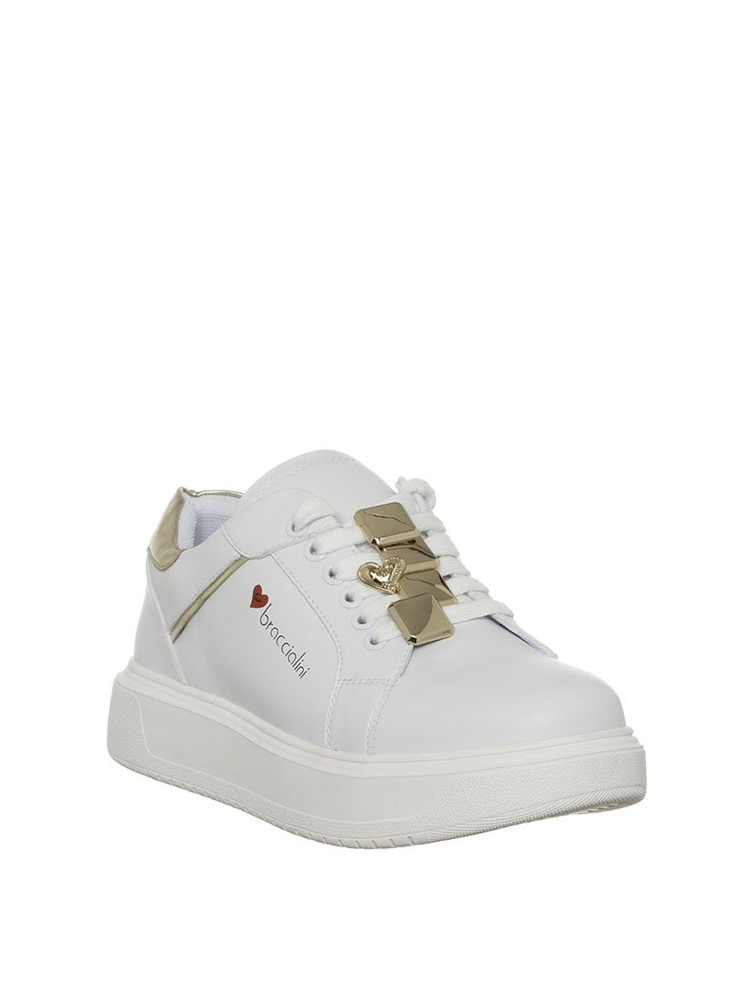 Ténis Senhora Branco e Dourado