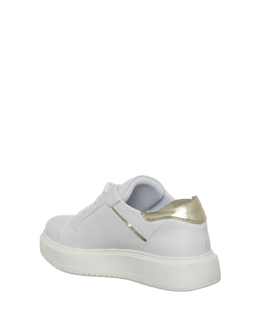 Ténis Senhora Branco e Dourado