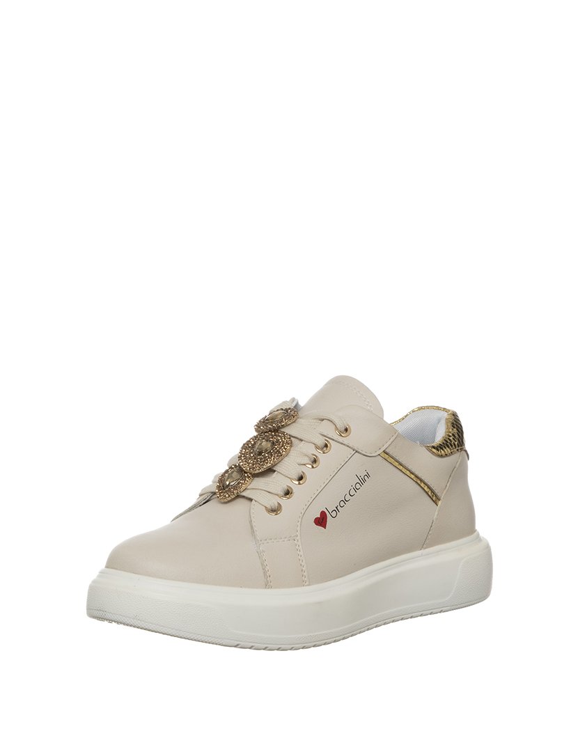 Ténis Senhora Bege e Dourado