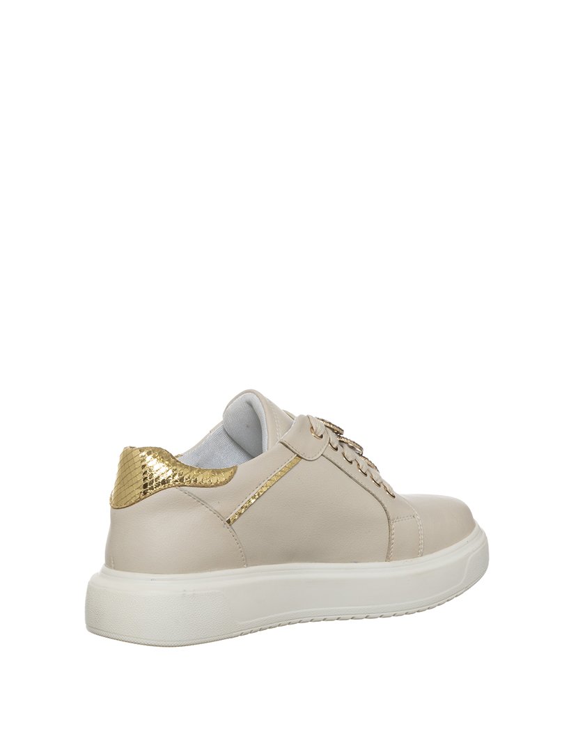 Ténis Senhora Bege e Dourado