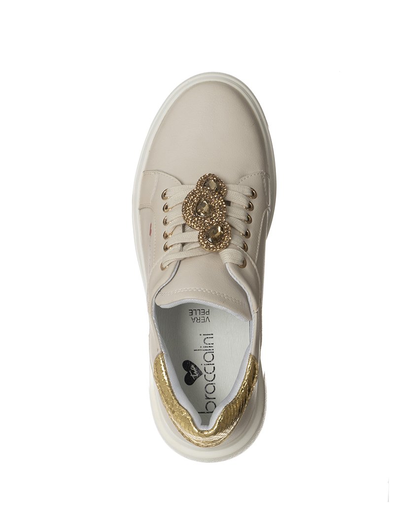 Ténis Senhora Bege e Dourado