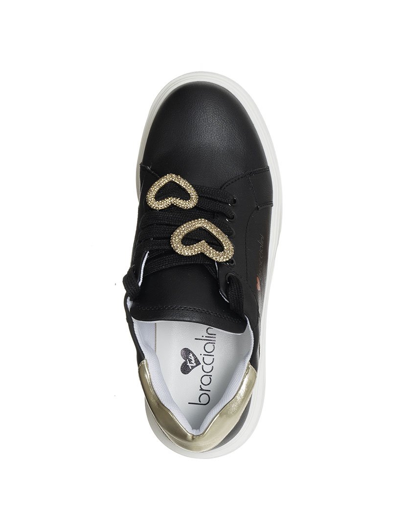 Ténis Senhora Preto e Dourado