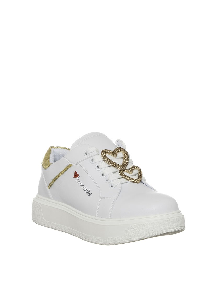 Ténis Senhora Branco e Dourado