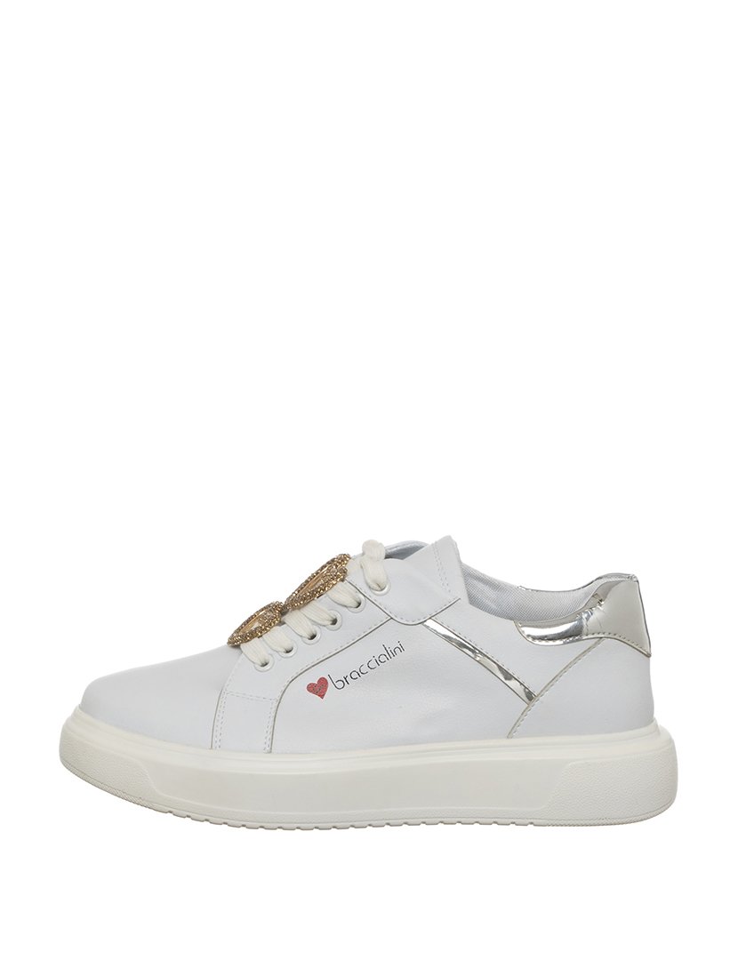 Ténis Senhora Branco e Prateado