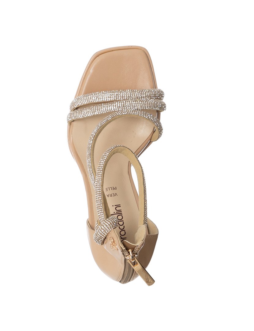 Sandálias com Salto e Plataforma Senhora Bege