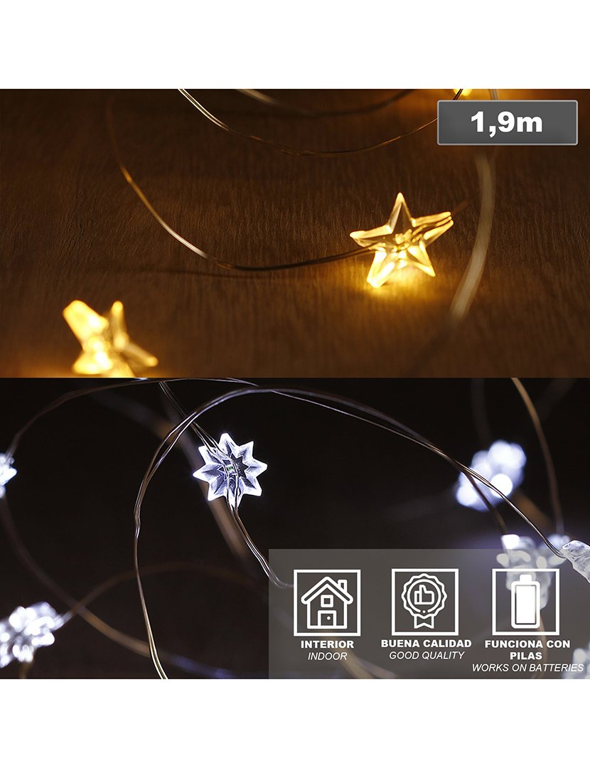 Guirlanda de Luzes, 20 lâmpadas LED internas