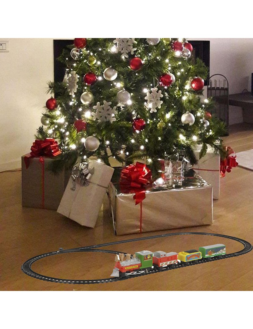 Conjunto de Comboio de Natal de 9 peças com trilho de 180cm