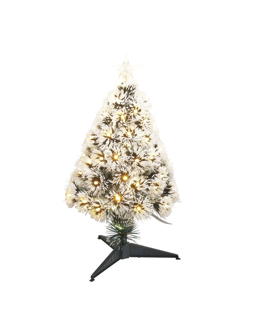 Árvore de Natal de fibra óptica com 60 Luzes LED brancas quentes e 8 funções de cor 60cm