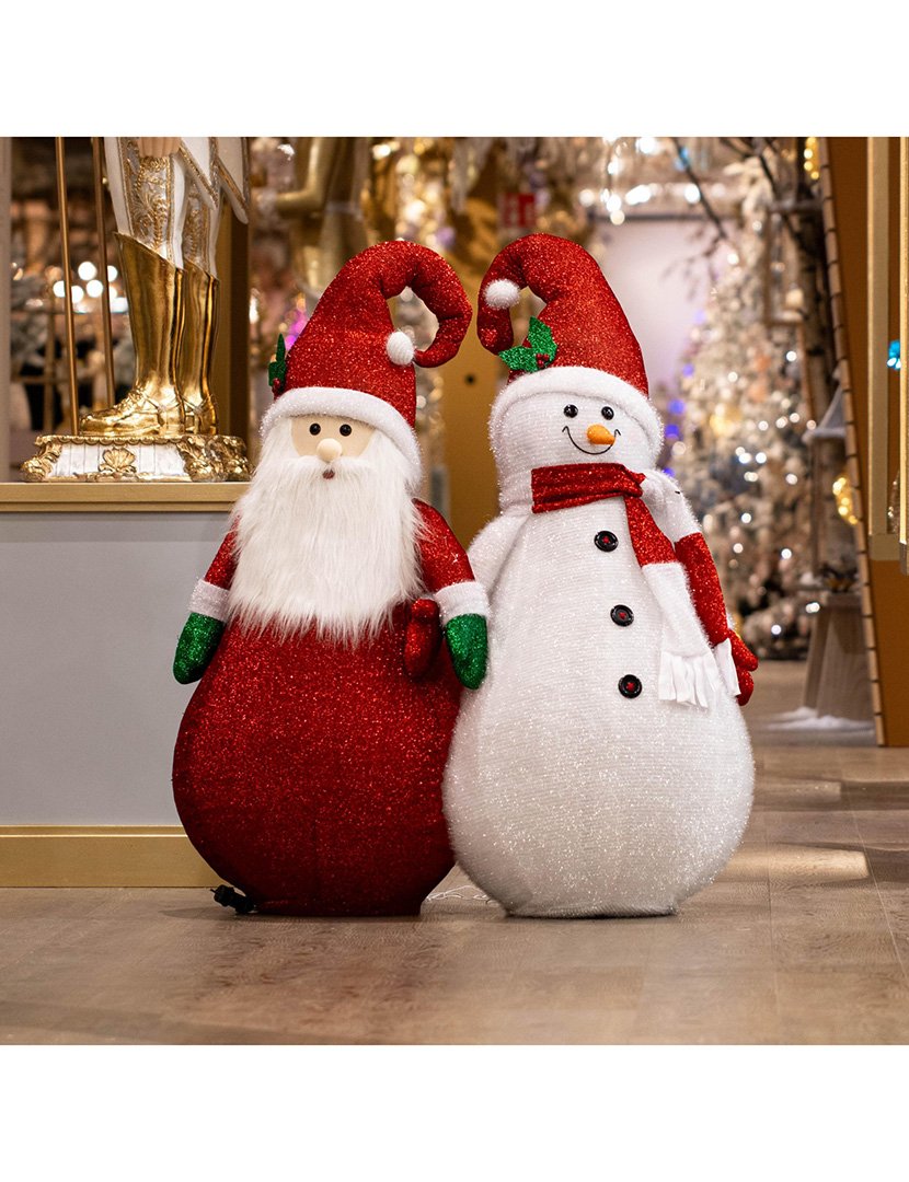 Pai Natal com corpo dobrável e Luzes LED - altura 120cm