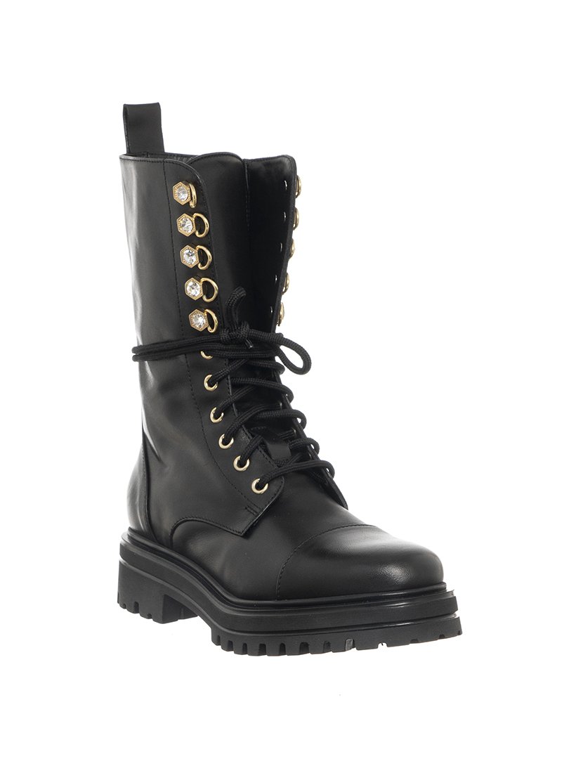 Botas Senhora Preto e Dourado